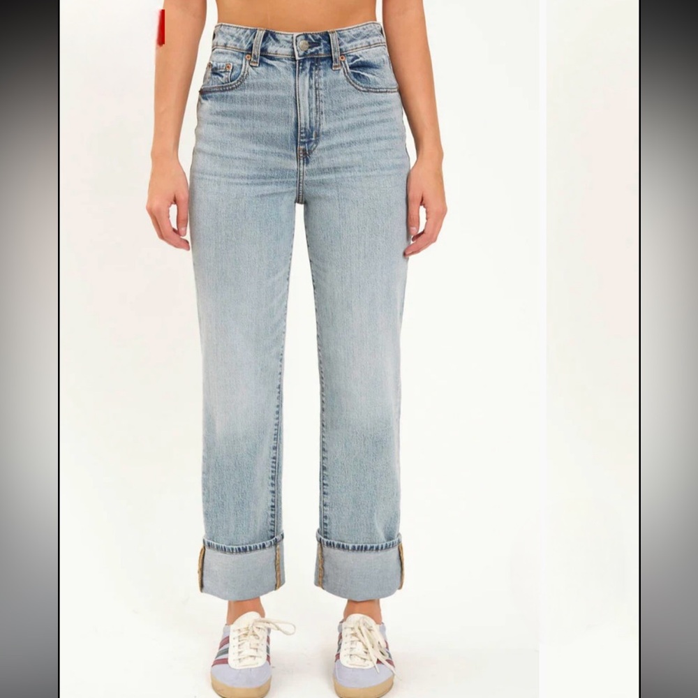 Daze Denim high rise straight wide cuff 28